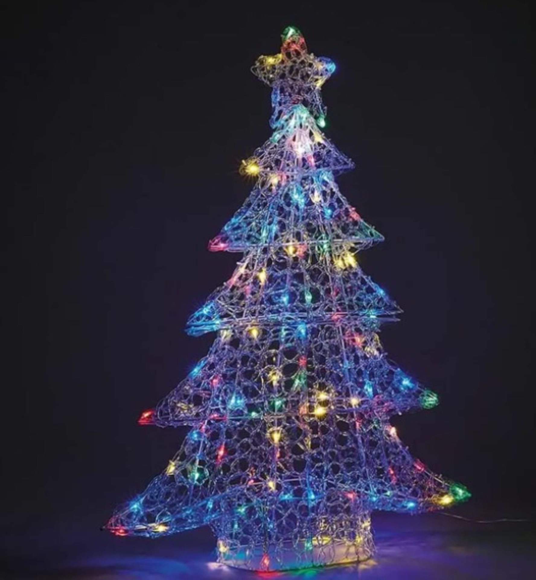 (9C) 5x Items. 1x Reindeer Spun Acrylic Multicolour LED Silhouette Outdoor RRP £70. 1x Tree Large L - Image 3 of 8