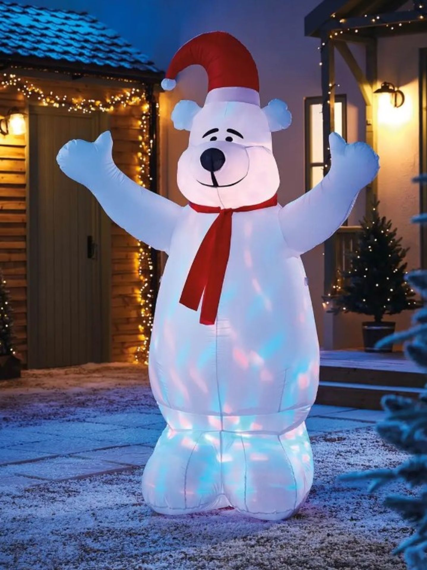 (11C) Lot RRP £205. 5x Inflatable Christmas Items. 1x 6ft Snowman With Disco Light RRP £50. 1x 6ft - Image 2 of 6