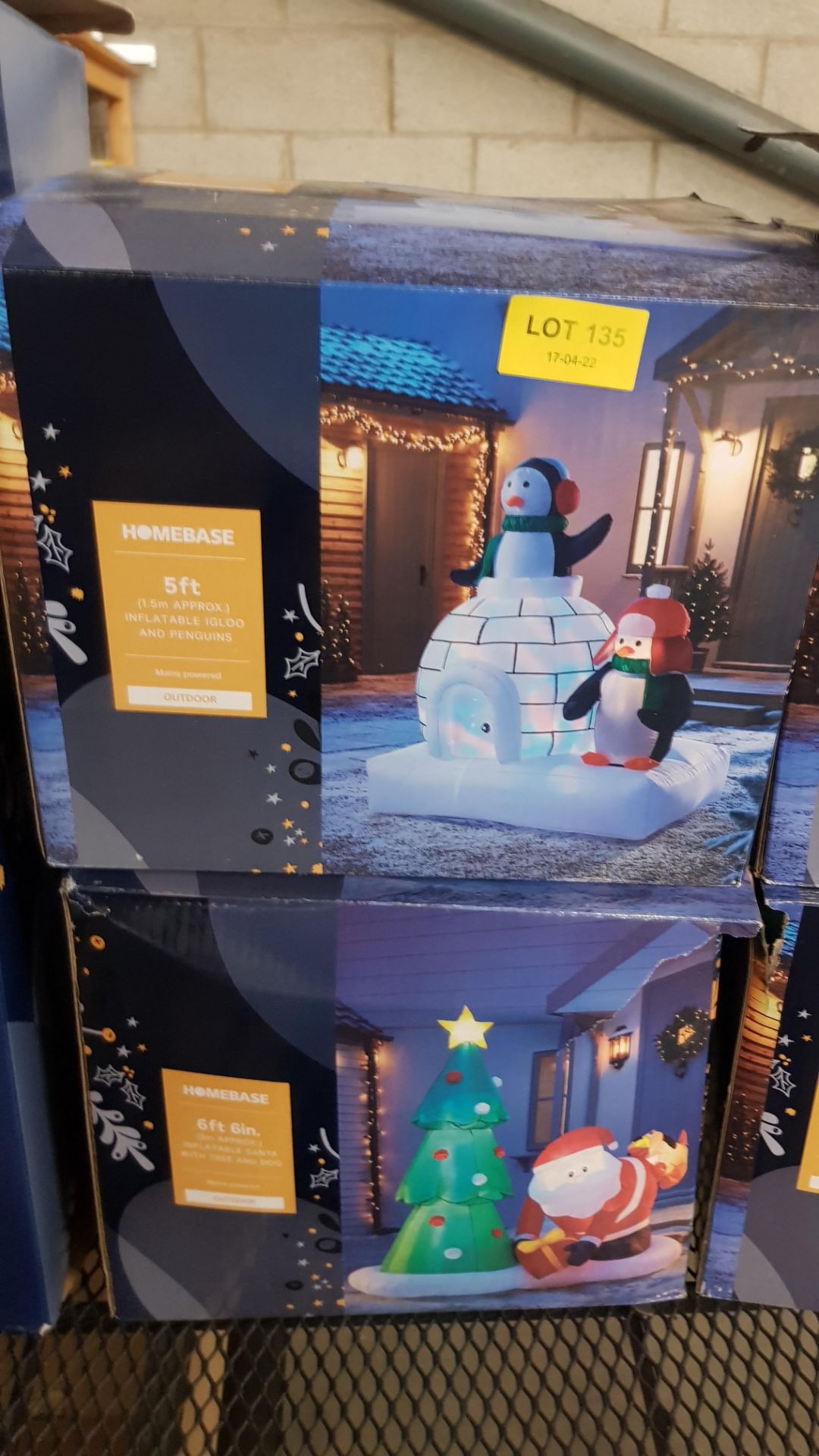 (9B) 6x Items. 1x Snowman Acrylic LED Light. 2x 6ft Inflatable Santa, Snowman & Tree RRP £65. 1x 6f - Image 6 of 8