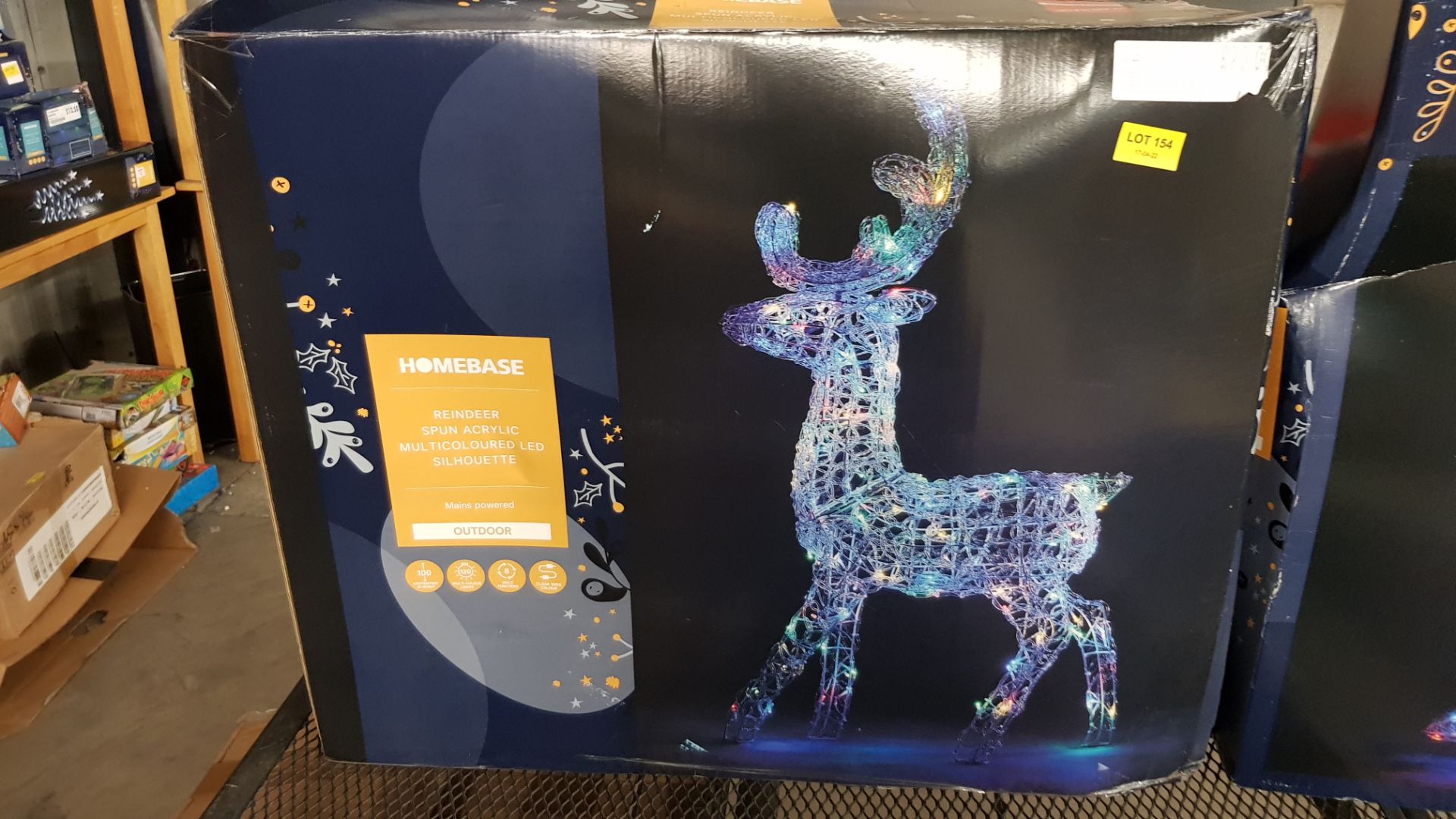 (9C) 5x Items. 1x Reindeer Spun Acrylic Multicolour LED Silhouette Outdoor RRP £70. 1x Tree Large L - Image 6 of 8