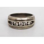 Five Stone Diamond Style Silver Ring