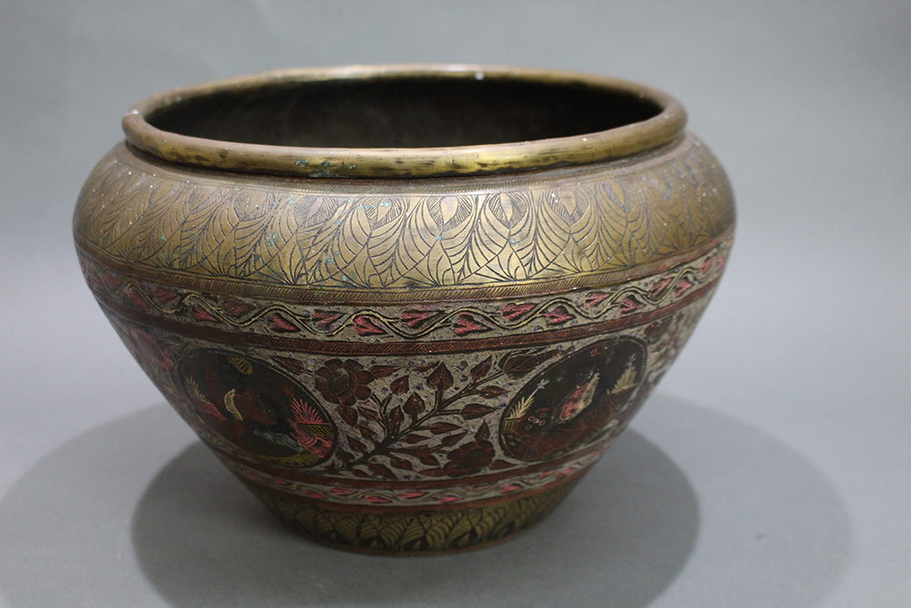 Large Antique Indian Brass Bowl - Image 2 of 4