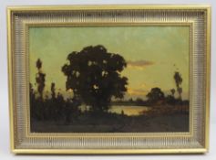 19th c. Landscape by Hans Kugler (1840-73) Oil on Canvas