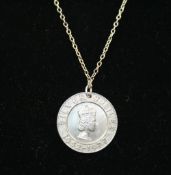 Sterling Silver Jubilee Medallion Pendant Necklace