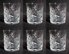 Set of 6 Cut Glass Stourbridge Crystal Spirit Glasses