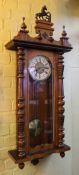 Fine Victorian Walnut Wall Clock c.1890