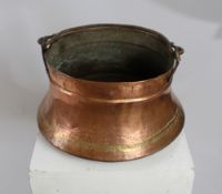 Large Early 19th c. Copper Bowl with Handle