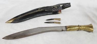 Vintage Brass Gurkha Kukri Knife