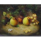 Fruit Still Life by M.E.Morris Oil on Board