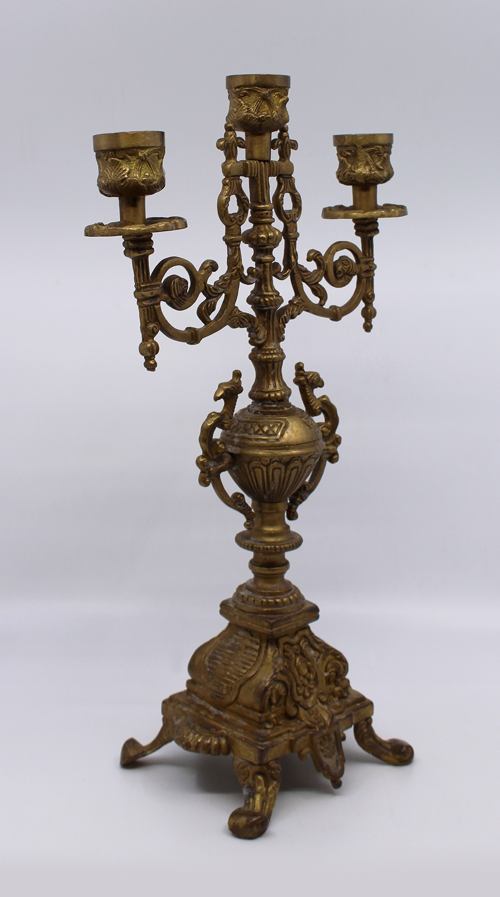 Ornate Solid Brass Candelabra - Image 2 of 8