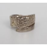 Italian Milor Hammered Silver Ring