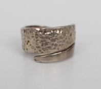 Italian Milor Hammered Silver Ring