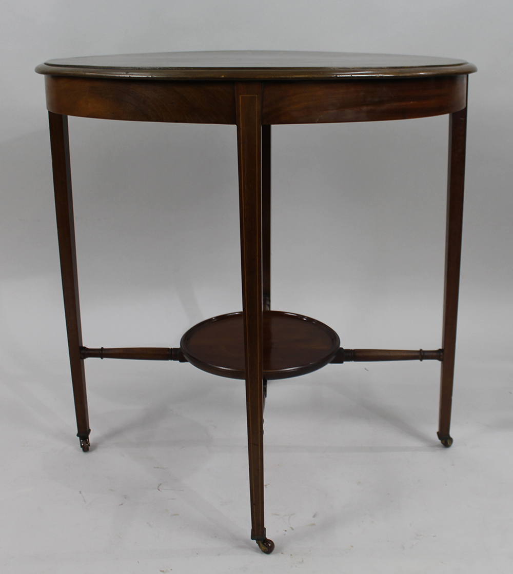 Edwardian Inlaid Oval Side Table - Image 2 of 7