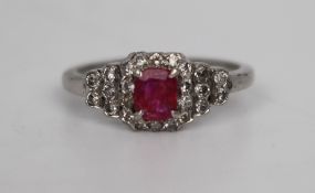 Ruby & Diamond White Gold Ring