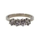 Four Stone Diamond Style Ring 9ct White Gold