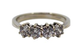 Four Stone Diamond Style Ring 9ct White Gold