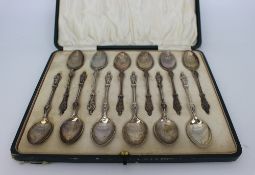 Cased Set of 12 Apostle Spoons by Charles Wilkes 1914