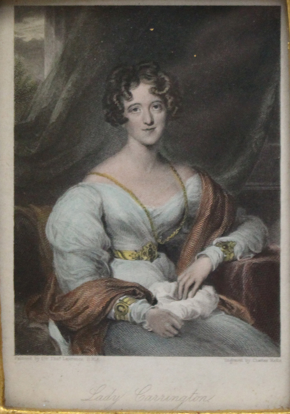 Early 19th c. Coloured Mezzotint "Lady Carrington" by Charles Rolls - Image 2 of 3