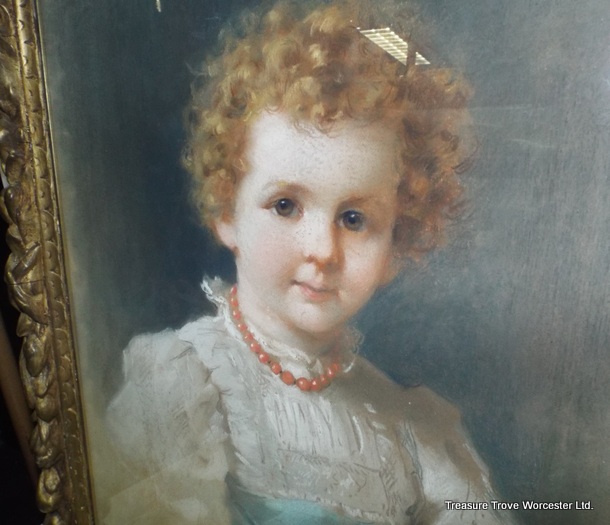 Leon Spinick Portrait of a Child Pastel 1897 - Image 5 of 11