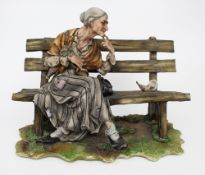 Capodimonte Lady Tramp on Bench