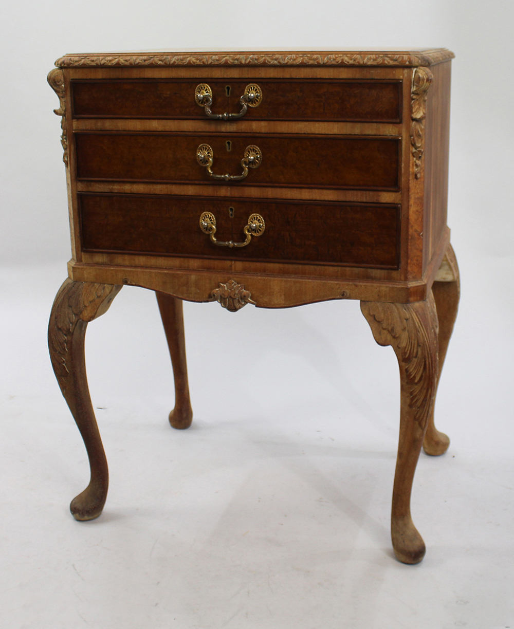 Early 20th c. Carved Walnut Footed Cutlery Chest - Image 2 of 6
