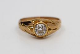 Early 20th c. 15 ct Rose Gold 0.52 carat Diamond Ring