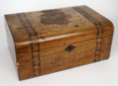 Edwardian Walnut Vanity Box with Tunbridge Ware Inlay