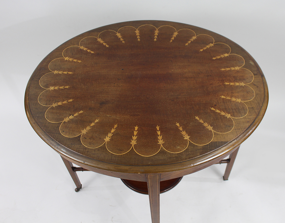 Edwardian Inlaid Oval Side Table - Image 4 of 7