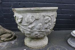 Garden Pot Planter with Floral Decoration