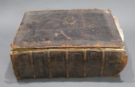 Antique Leather Bound Brown's Self Interpreting Bible