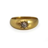 Diamond 18ct Yellow Gold Signet Ring