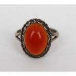 Sterling Silver Coral Ring