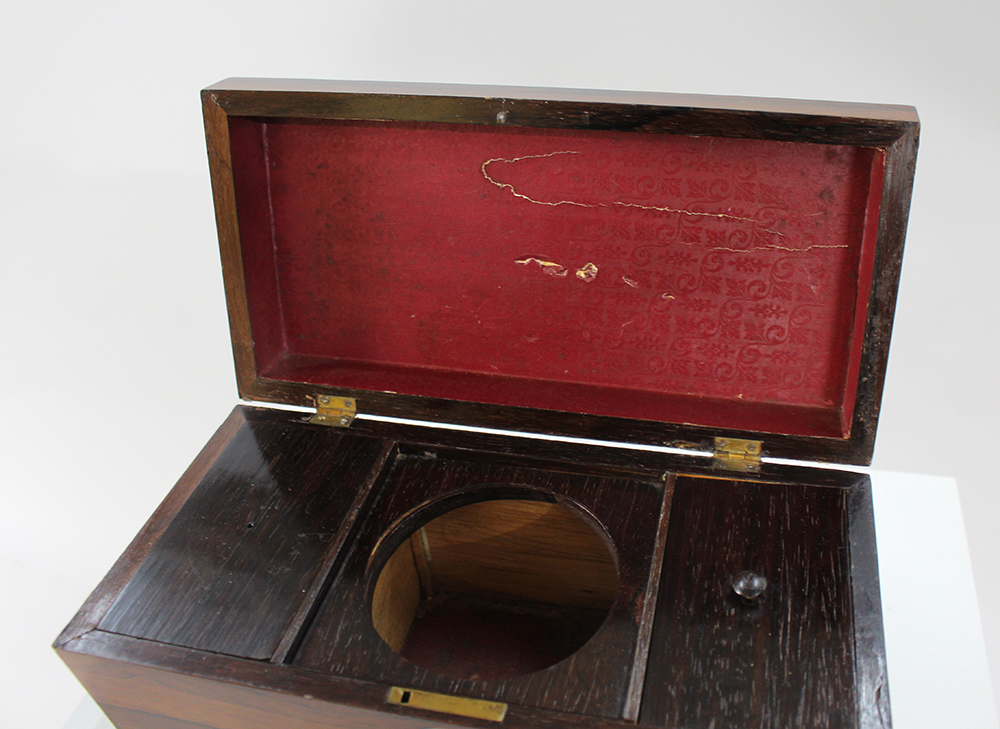 Regency Rosewood Sarcophagus Shaped Tea Caddy Box - Image 8 of 8