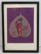 Chinese Pudi Tissue Artwork Print Framed