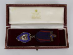 Independent Order of Oddfellows Manchester Unity Cased Solid Silver Medal on Ribbon