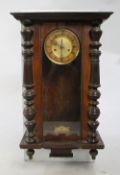 Antique Walnut & Mahogany Regulator Wall Clock