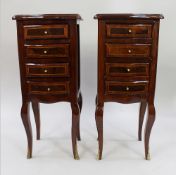 Pair of Four Drawer Inlaid French Nightstands