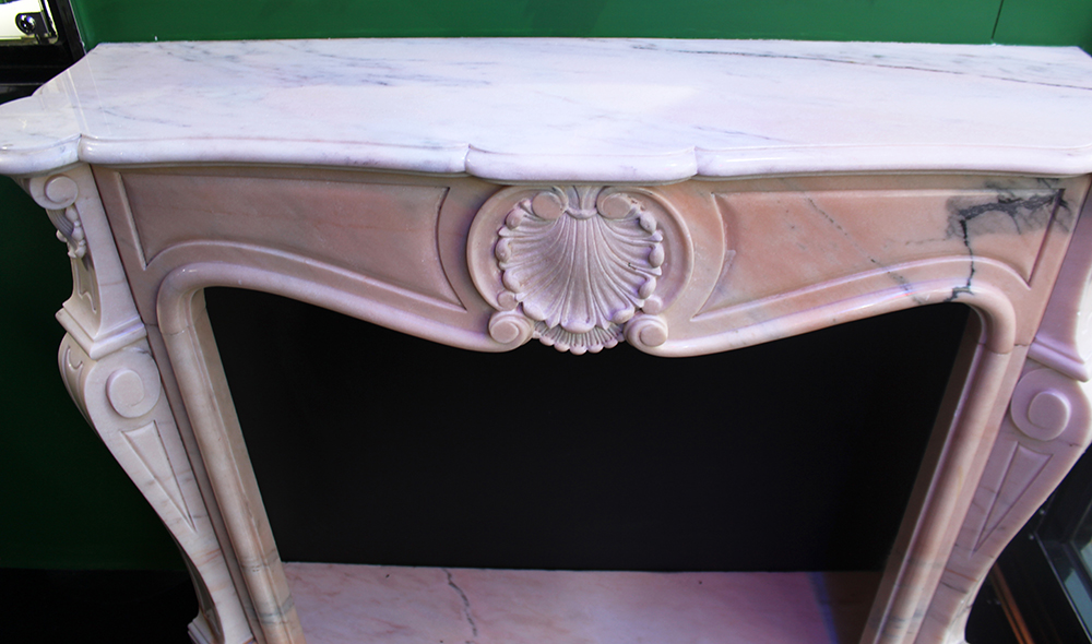 Fine Classical Pink Veined Marble Fire Surround - Image 3 of 9