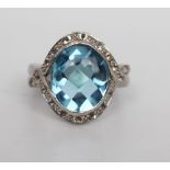 Silver Aquamarine Dress Ring