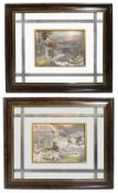 Pair of Large Creazioni Artistiche Relief Silver Artworks Framed