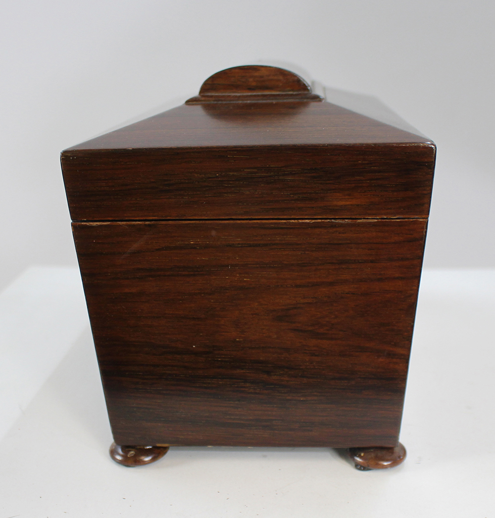 Regency Rosewood Sarcophagus Shaped Tea Caddy Box - Image 3 of 8