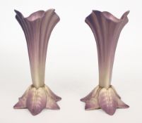 Pair of Royal Worcester Flower Form Spill Vases 1912 G365