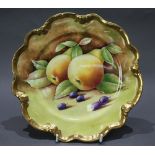 Coalport Hand Painted Fruit Cabinet Plate by D.Pass