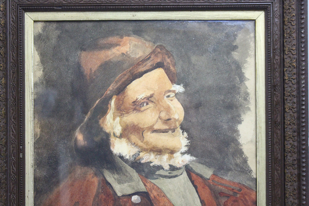 Antique Victorian Framed Watercolour of an Old Fisherman - Image 2 of 4