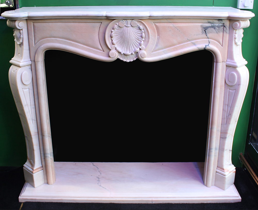 Fine Classical Pink Veined Marble Fire Surround - Image 2 of 9