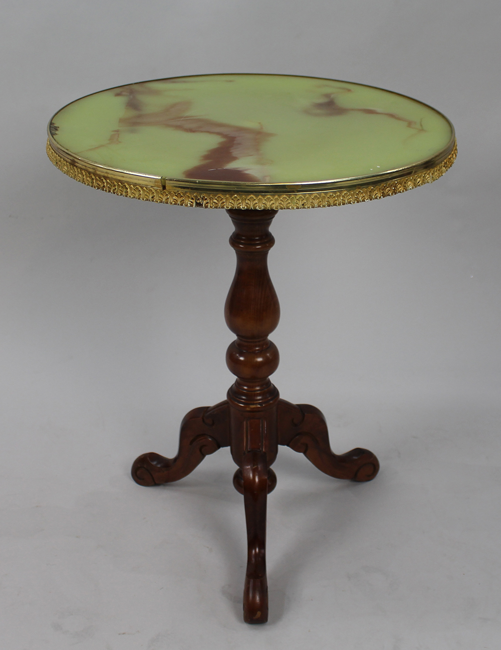 Vintage Tripod Table with Simulated Onyx Top - Image 3 of 4