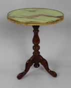 Vintage Tripod Table with Simulated Onyx Top