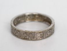 9K White Gold Greek Key Eternity Ring