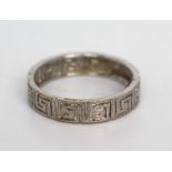 9K White Gold Greek Key Eternity Ring