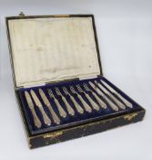 Antique Cased Silver Knives & Forks